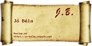 Jó Béla névjegykártya
